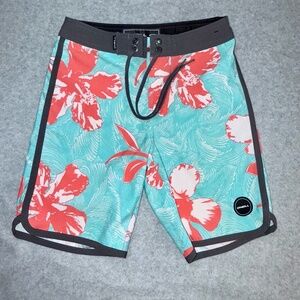 ONeill Boardshorts Kids 22 Multicolor Floral Print Drawstring Waist‎ Beachwear